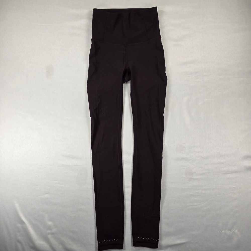 Lululemon Zoned In High Rise Leggings Plum Burgundy Size 2